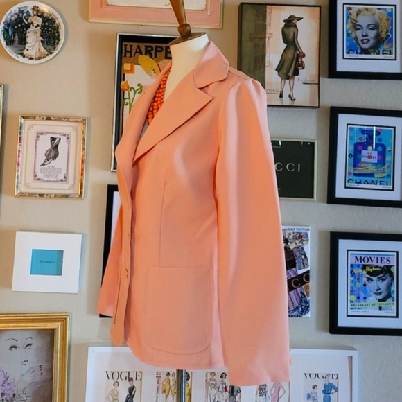 Vintage‎ - Sunshine Alley Peach Dagger Collar Blazer - Picture 3 of 7